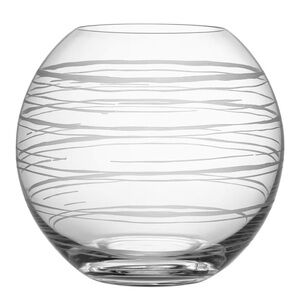 Orrefors Kostaboda Glass Vase with Silver Swirls